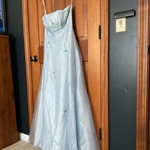 Y2K Vintage Ice Blue Strapless/Convertible Dress